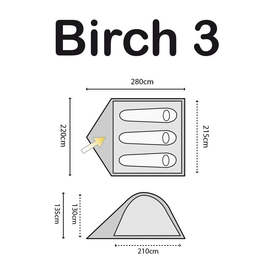 Highlander Birch 3 Tent Rumba Red/Tango Red 5 Highlander Birch 3 Tent Rumba Red/Tango Red - Image 3