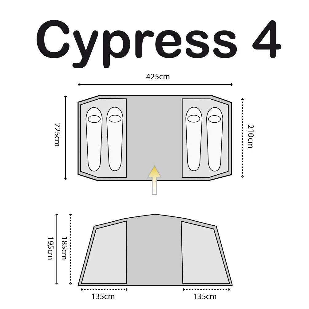 Highlander Cypress 4 Tent Dark Teal/Rock Grey 4 Highlander Cypress 4 Tent Dark Teal/Rock Grey - Image 2