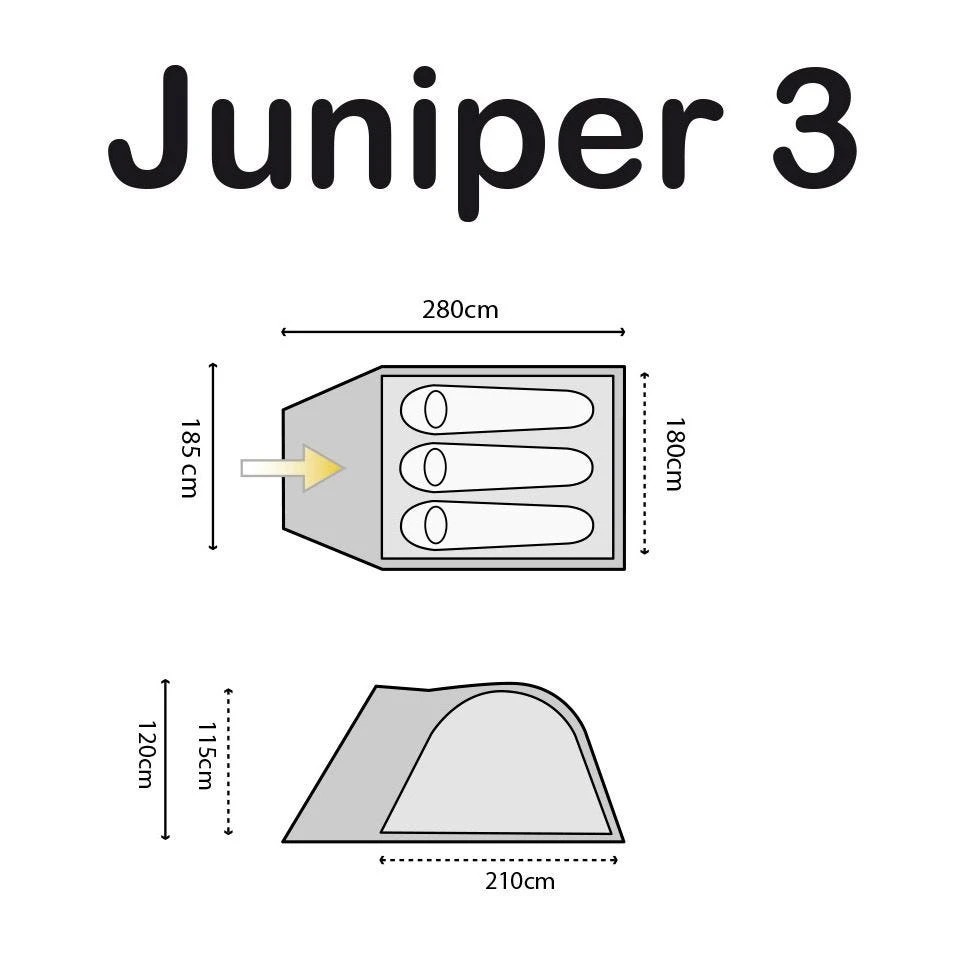 Highlander Juniper 3 Tent Deep Blue 4 Highlander Juniper 3 Tent Deep Blue - Image 2