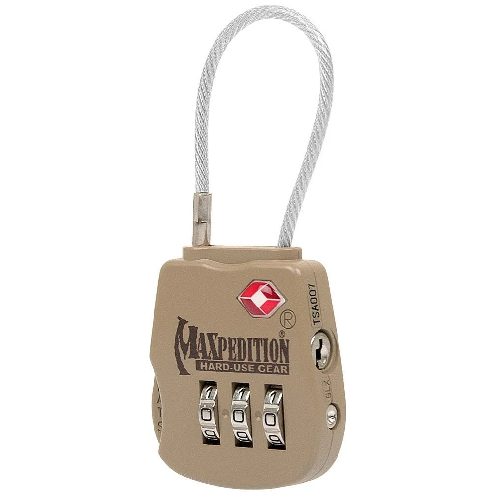 Maxpedition Tactical Luggage Lock Khaki 3 Maxpedition Tactical Luggage Lock Khaki
