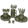 MFH Camping Plastic Mess Kit 26 Pieces 1 MFH Camping Plastic Mess Kit 26 Pieces -Military1st Shop mfh camping plastic mess kit od green 1