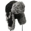 MFH Winter Cap Black With Grey Rabbit Fur -Military1st Shop mfh fur winter cap black 1 AMAZ 1