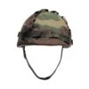 Plastic Helmet With Woodland Camo Cloth Cover -Military1st Shop mfh helmet wood amaz 1a 1