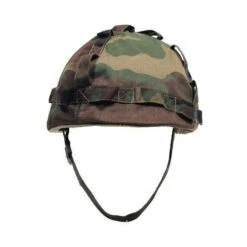 Plastic Helmet With Woodland Camo Cloth Cover