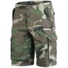 Mil-Tec Paratrooper Cargo Shorts Prewashed Woodland