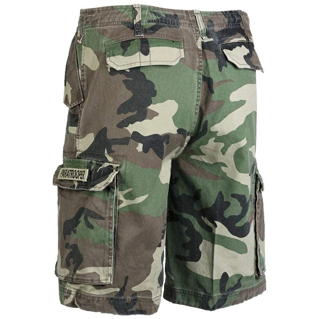 Mil-Tec Paratrooper Cargo Shorts Prewashed Woodland 4 Mil-Tec Paratrooper Cargo Shorts Prewashed Woodland - Image 2