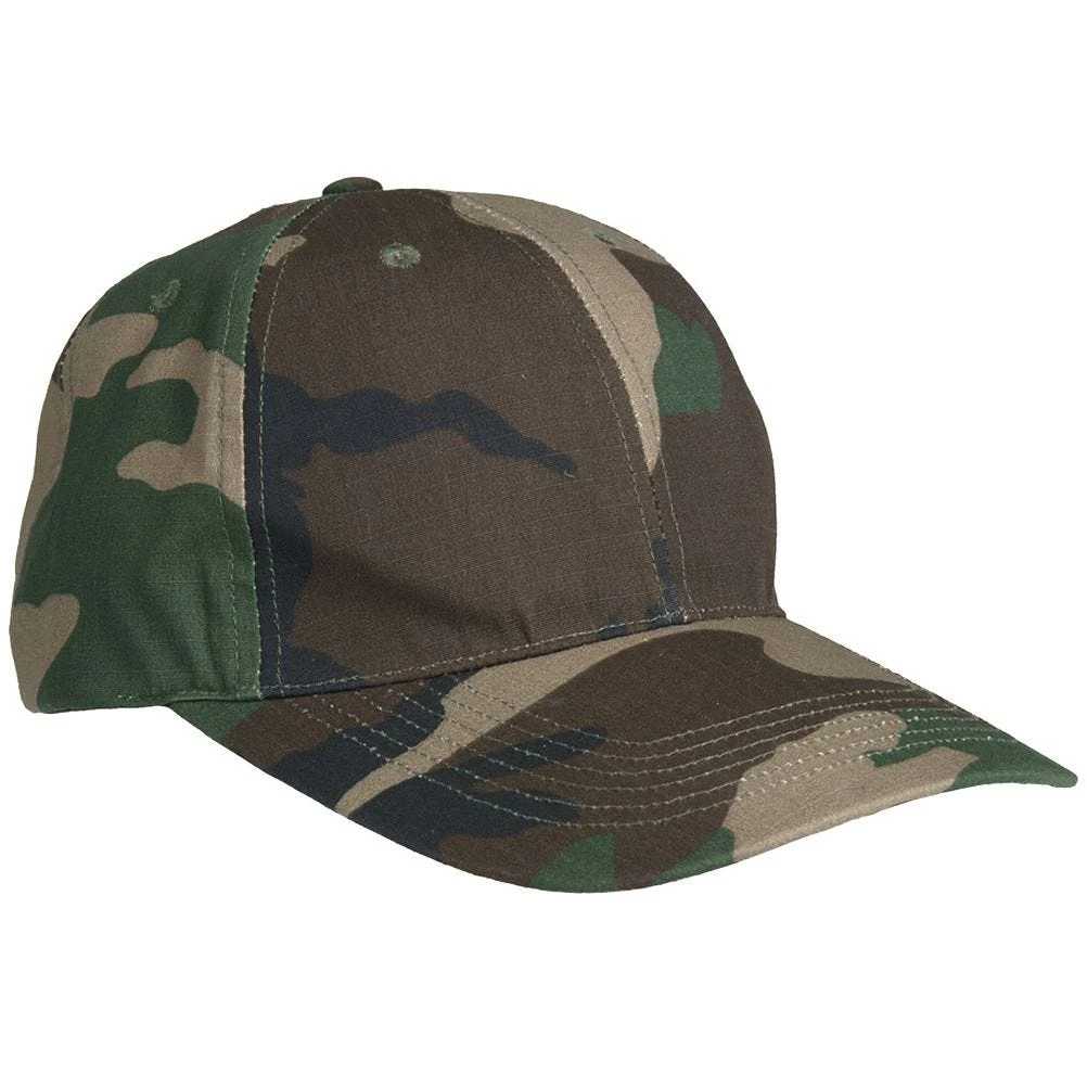 Mil-Tec Baseball Cap With Metal Buckle Ripstop Woodland 3 Mil-Tec Baseball Cap With Metal Buckle Ripstop Woodland