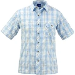 Propper Covert Button-Up Short Sleeve Shirt Light Blue Plaid