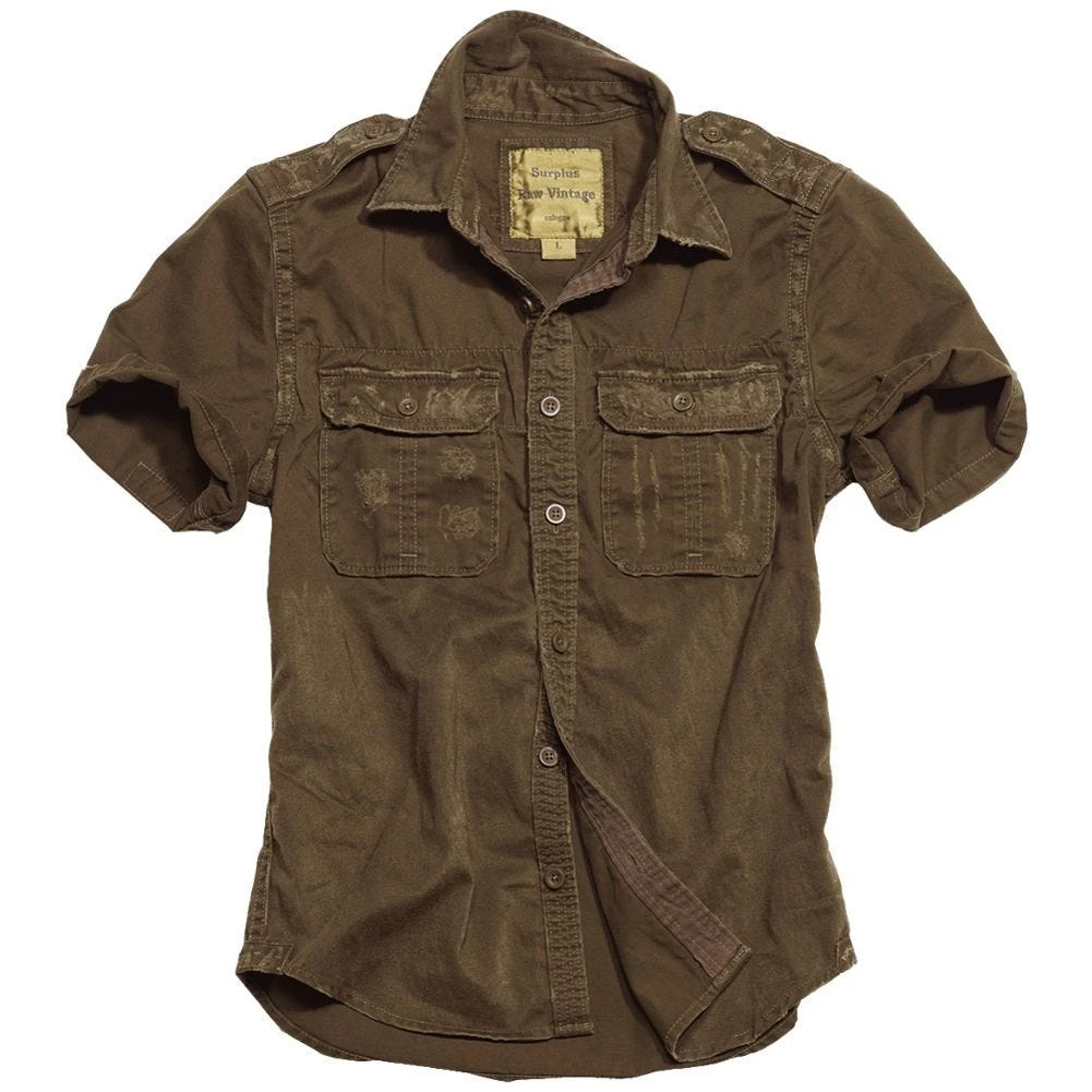 Surplus Raw Vintage Short Sleeve Shirt Brown
