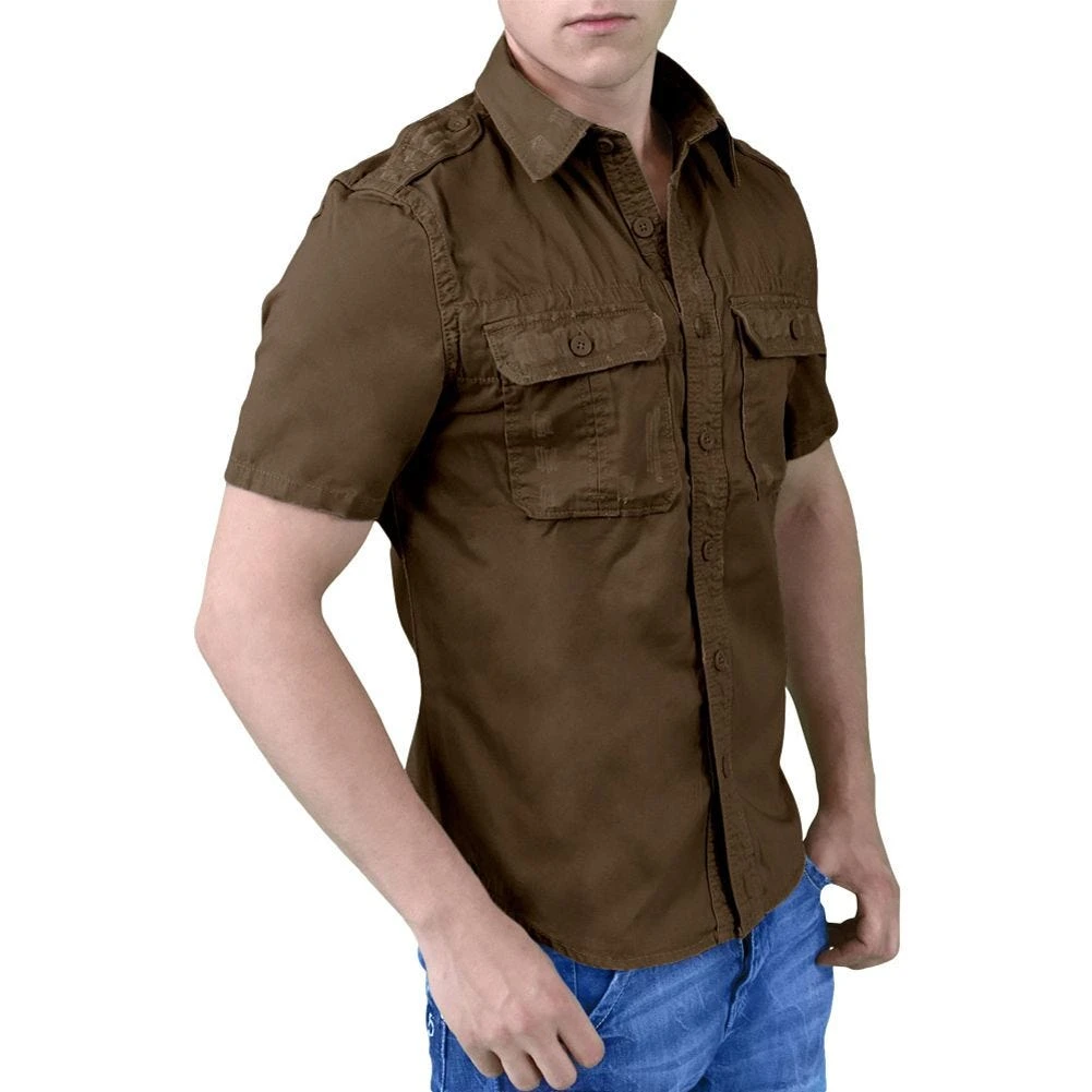 Surplus Raw Vintage Short Sleeve Shirt Brown - Image 3