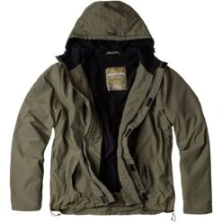 Surplus Windbreaker With Zipper Olive
