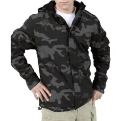 Surplus Windbreaker Jacket With Zipper Black Camo -Military1st Shop surplus windbreaker zipper black camo ALL 4